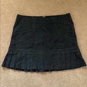 Black denim-like skirt